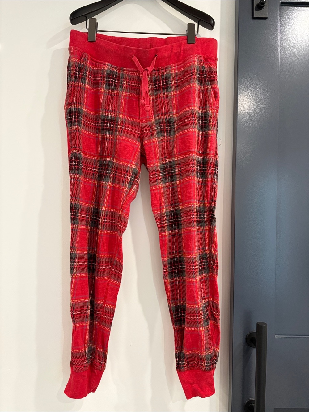 J. Crew Red Plaid Jogger Sweatpants